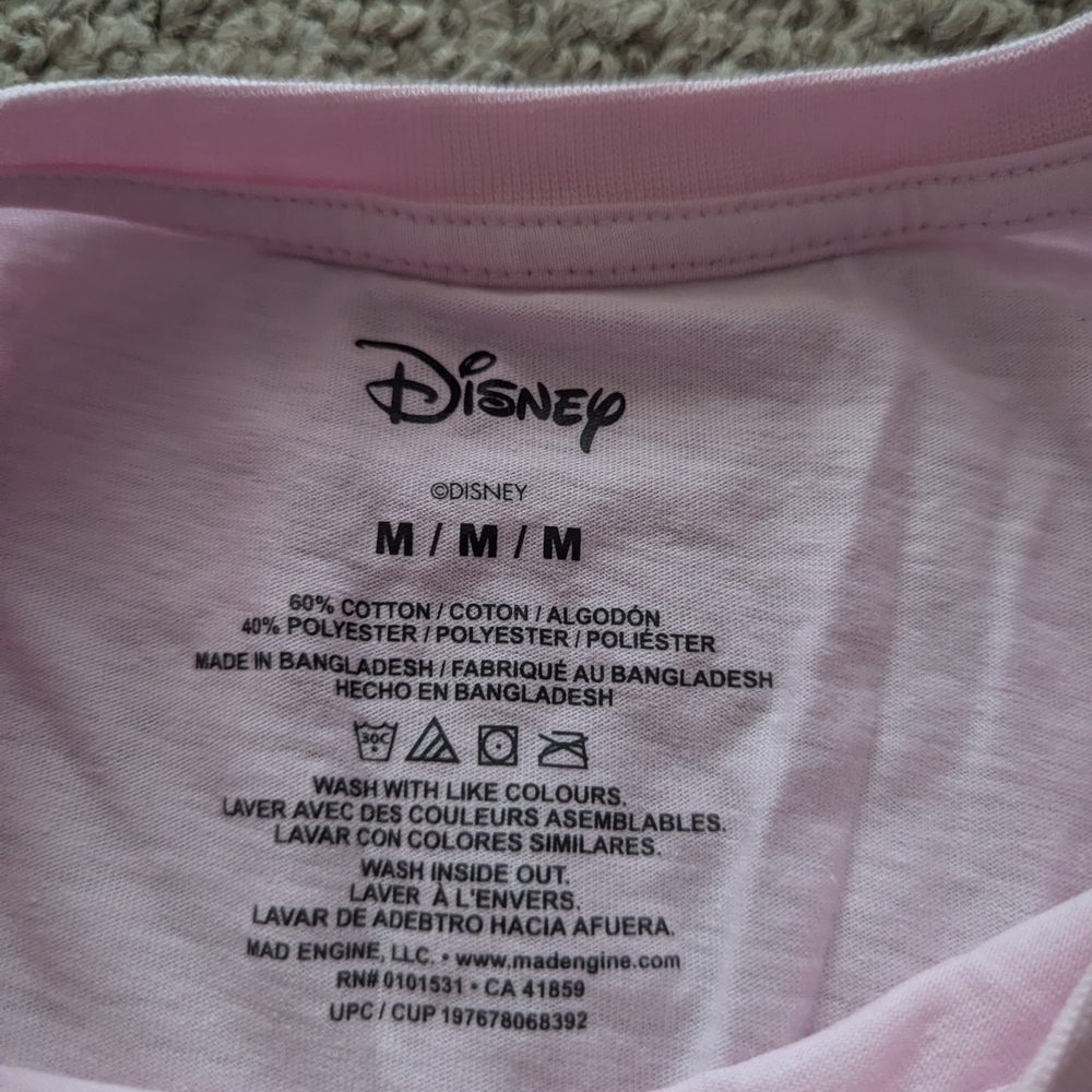 Disney Lady and the Tramp Bella Notte Pink Graphic Tee Shirt Mad Engine Medium - Picture 6 of 6